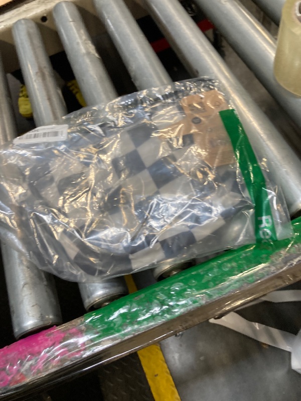 Photo 1 of **MINOR DAMAGE**
Tiny Twinkle Diaper Bag Organizing Pouches | 2 Pack Mess-Proof Travel Organizer Bags with Structured Bottom & Clear Front | TSA Approved Toiletry Bag Set for Baby and Mom Essentials (Black Checkers)