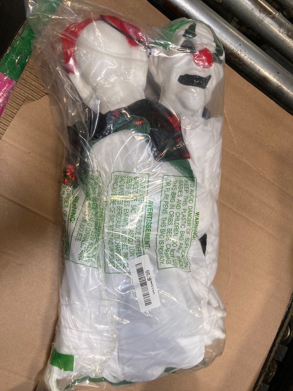 Photo 1 of [ Glowing Body ] 2 Pack 5 Ft Light Up Halloween Hanging Clown Decorations with Purple & Red LED Lights, Scary Props Decor for Yard Haunted House Party Outdoor Decoration