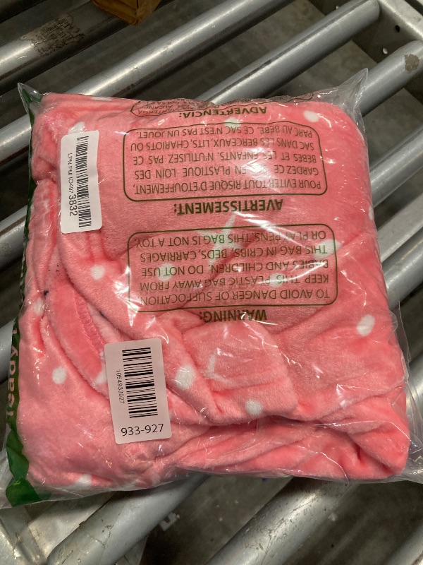 Photo 1 of ** SMALL BLACK MARKS ** Girls Fleece Hooded Robes, Warm Printed Bath Robe for Kids Womens Soft Fuzzy Bathrobe for Gifts Pink Star 9-12 Years