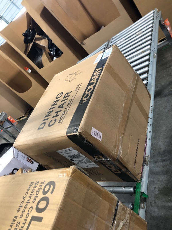 Photo 1 of **PARTIAL SET**ONLY A SET OF 2 CHAIRS**
COLAMY Upholstered Dining Chairs Set of 6, Modern Fabric Dining Room Kitchen Side Chair with Padded Seat and Wood Legs for Restaurant/Cafe, Beige