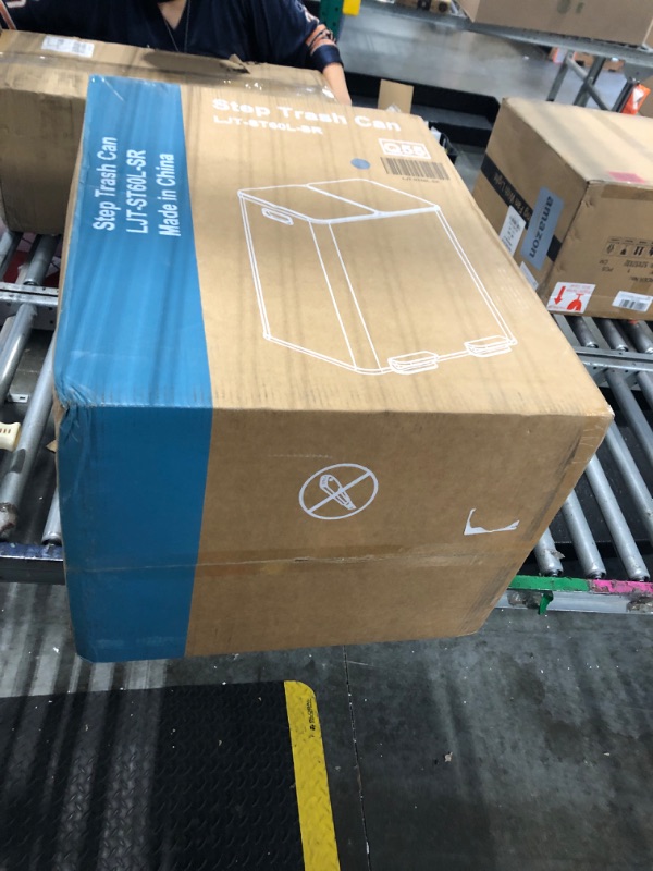 Photo 1 of ** DENT IN MIDDLE ** Elevon Kitchen Trash Can with Lid, 2 x 8 Gallon Garbage Can, with Soft-Close Foot Pedal and Removable Inner Bucket, 60 Liter Large Stainless Waste Bin for Bathroom Bedroom Home Office