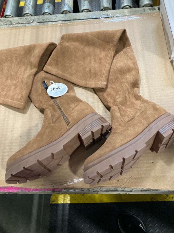 Photo 1 of *** SIMILAR / BROWN *** Vepose Women's Over The Knee High Boots Brown Suede Thigh High Boot Vegan 3 Inch Chunky Heels Zipper Adjustable Opening 991 Shoes Size 7 (CJY991 Brown 07)