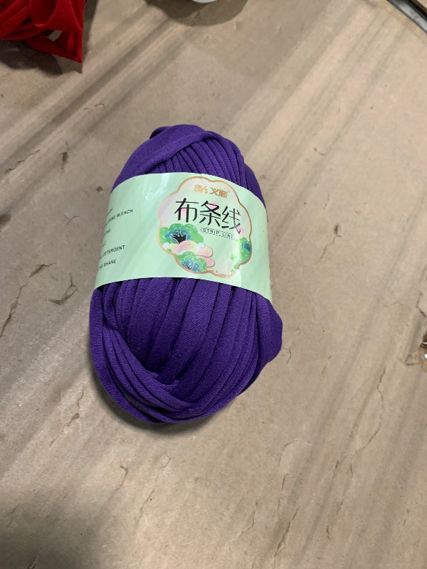 Photo 1 of  T-Shirt Yarn, Each Package 100g Elastic Fabric Cloth Knitting T Shirt Yarn, for Crochet Bag, Blanket, Basket, DIY Projects, Home Decor(