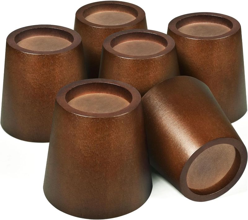 Photo 1 of ***RETAIL PRICE 26.99****Sopicoz Wooden Bed Risers 3 Inch Round Furniture Risers Set of 6, Heavy Duty Wood Bed Lifts Risers for Bed Frame, Table, Sofa, Couch, Desk, Dresser