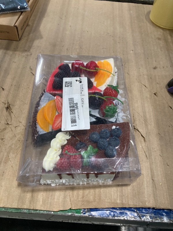 Photo 1 of [6-Pack] Faux Slice Cake - Artificial Desserts Replica for Kitchen and Bakery Shop Display (Multi)