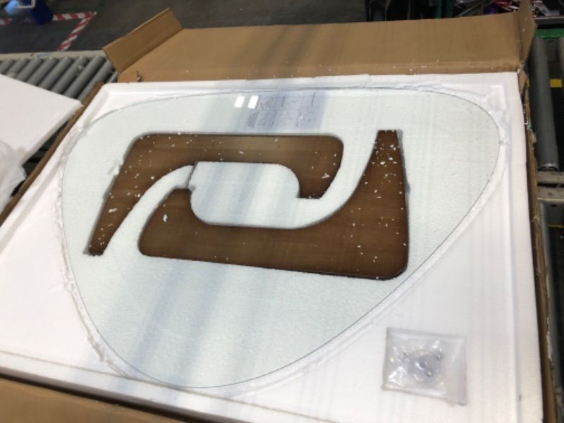 Photo 1 of Modern Glass Coffee Table for Living Room, Mid Century Coffee Table Stylish Coffee Tables,Suitable for Bedroom Living Room Reception Office Tables?Walnut/Transparent?Large?