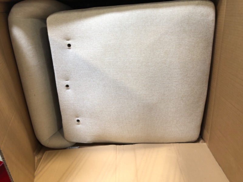 Photo 1 of *****1 DINNING CHAIR ONLY**** KISLOT Upholstered Dining Chairs Set of 2 with Casters, Wingback Modern Side Armless Deskchair with Rollers for Diningroom Bedroom Livingroom Reading Room, Cream Beige Fabric