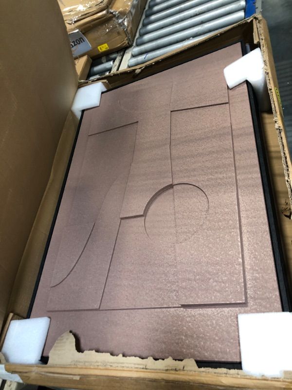 Photo 1 of ****MINOR DAMAGE ON BLACK GEOMETRIC SANDSTONE TEXTURE PICTURE******
Large 3D Textured Framed Abstract Wall Art for Living Room, 3 Piece Modern Paintings Artwork for Walls, Black White Brown Geometric Sandstone Texture Pictures for Hallway Office Home Dec