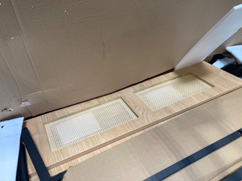 Photo 1 of ****POSSIBLY MISSING HARDWARE PARTS*** YITAHOME Natural Rattan Bed Frame King Size with Headboard and 2 Storage Drawers Underneath, Boho Cane Bed Platform Bed with Metal Slat, Noise Free, No Box Spring Needed