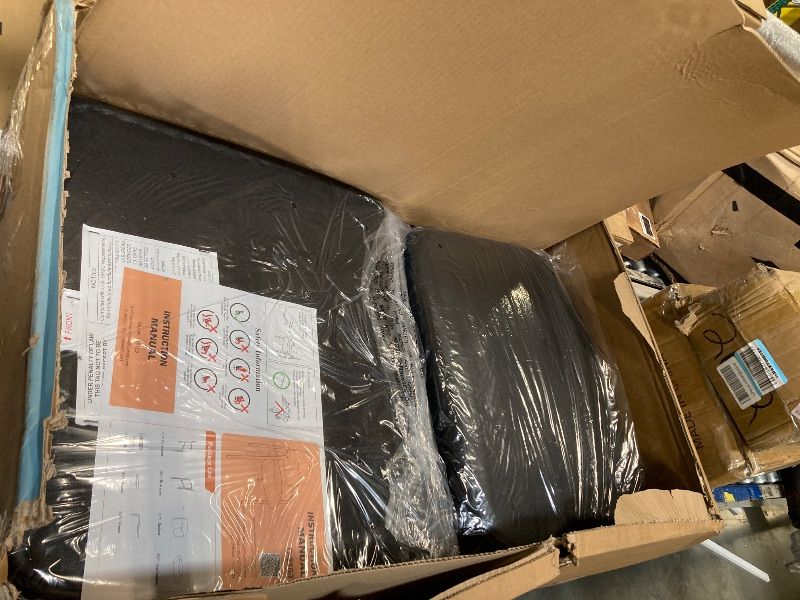 Photo 1 of ***PARTIAL SET, SET OF 2*** Sweetcrispy Office Reception Guest Waiting Room Chairs Set of 4, Leather Stationary Chair No Wheels with Padded Arms for Elderly Desk Conference Room Lobby, Inky