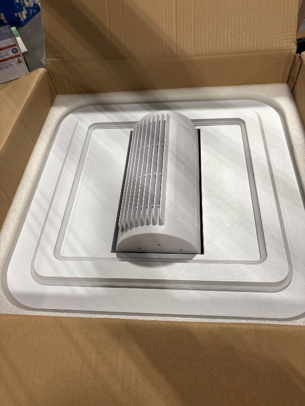 Photo 1 of STERREN Bladeless Ceiling Fans with Lights, 20" Modern Flush Mount Ceiling Fan with Remote and Dimmable LED Lights, 6 Speed Fan Light for Bedroom Living Room (Square)