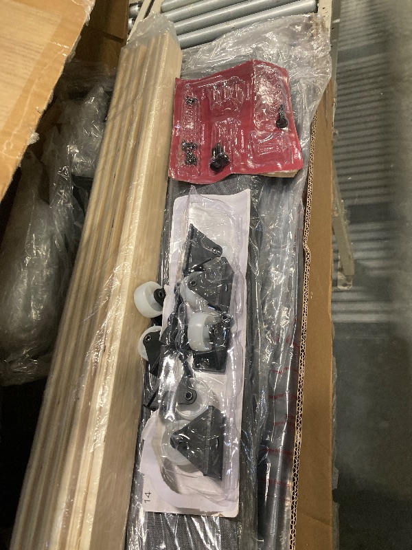 Photo 1 of ****POSSIBLY MISSING HARDWARE*** GarveeHome Twin Size Bed Frame with Adjustable Headboard and 2 Storage Drawers, Soft Upholstered Platform Bed Frames with Wooden Slats Support, No Box Spring Needed, Dark Grey