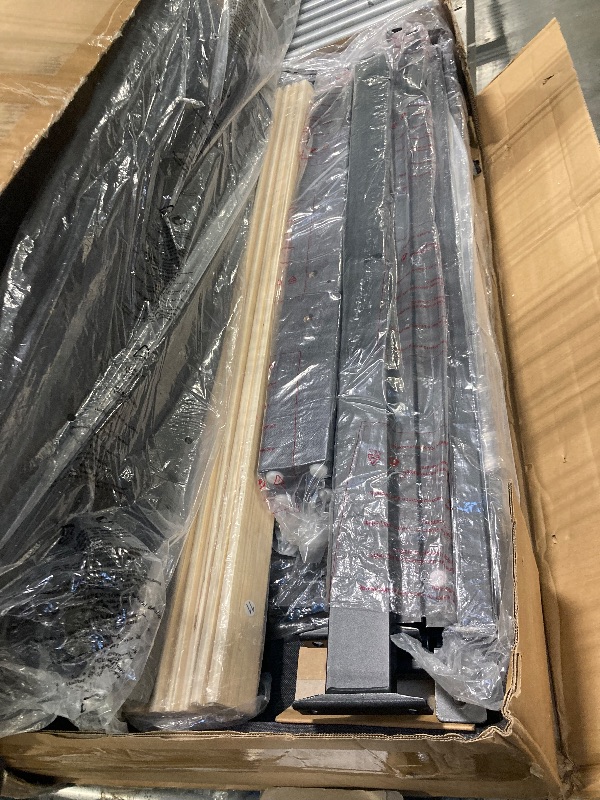 Photo 1 of ****POSSIBLY MISSING HARDWARE*** GarveeHome Twin Size Bed Frame with Adjustable Headboard and 2 Storage Drawers, Soft Upholstered Platform Bed Frames with Wooden Slats Support, No Box Spring Needed, Dark Grey