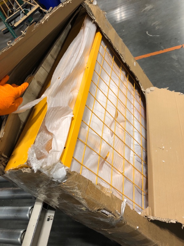 Photo 1 of ***EXTRA HEAVY ITEM***43"x45" Forklift Platform Safety Cage,Work Platform for Loader,Man Basket for Forklift,1800lbs Capacity with Safety Harness & Lock,2-Man Collapsible Lift Basket for Lifting Loader (Yellow W/Wheels)