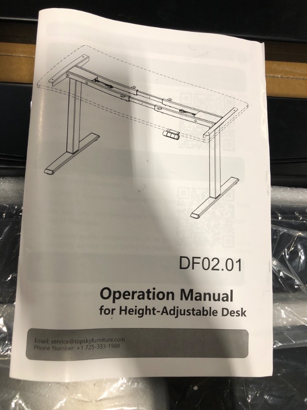Photo 1 of ***MISSING HARDWARE***TOPSKY Dual Motor Electric Adjustable Standing for up to 70.8”x31.5” Table Tops, 225 lbs Weight Capacity, Computer Desk for Home and Office (Black Frame only)