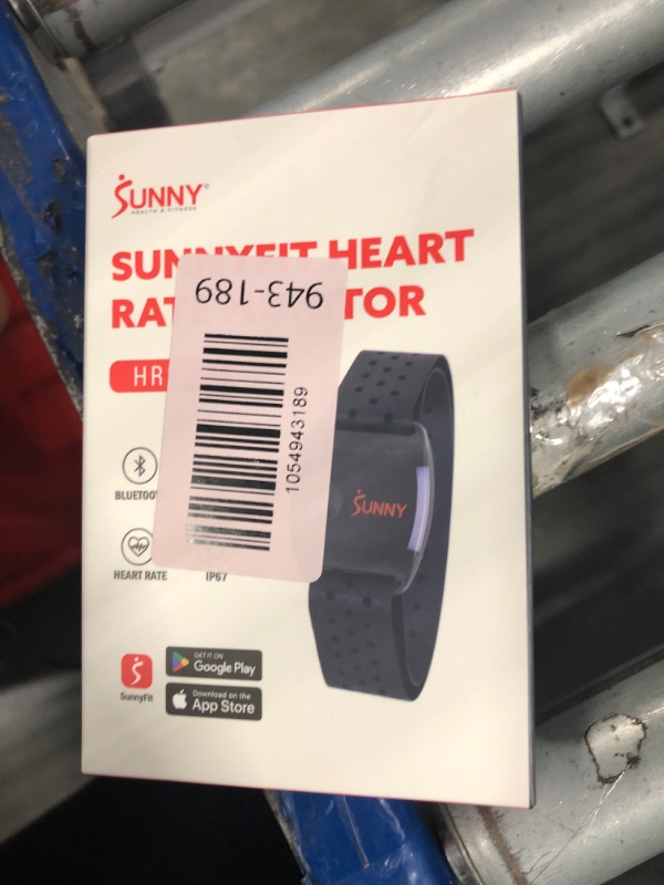 Photo 1 of **MISSING CHARGER** Sunny Health & Fitness Heart Rate Monitor Armband with LED Indicator, Step Counter - HR200
