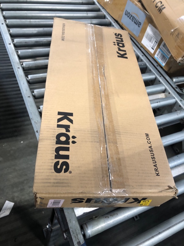 Photo 1 of **MINOR DAMAGE***
KRAUS Bolden Commercial Style 2-Function Single Handle Pull Down Kitchen Faucet in Brushed Brass/Matte Black, KPF-1610BBMB