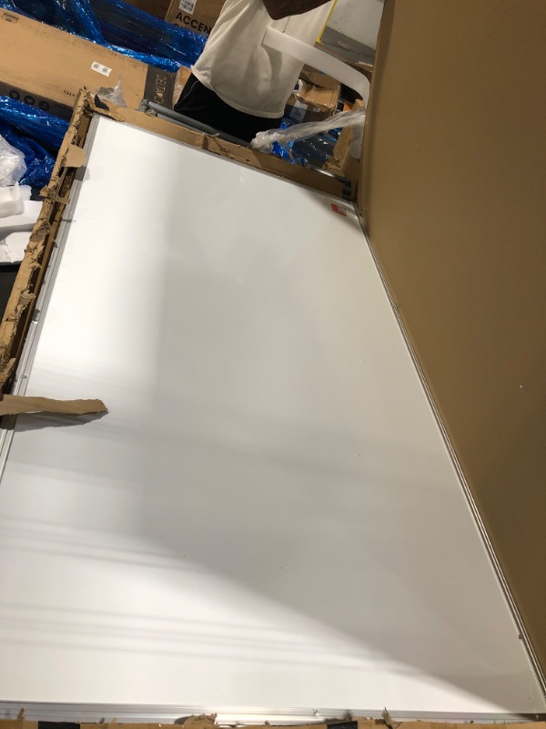 Photo 1 of * MISSING PARTS, HAS NO HARDWARE OR INSTRUCTIONS**
BSTPCOO Double-Sided Rolling Whiteboard on Wheels 72"x40", Large Magnetic Mobile Whiteboard with Stands, 6' x 3' Portable Dry Erase Board with Stand Up White Board with 2 Eraser, 6 Markers, 20 Magnets