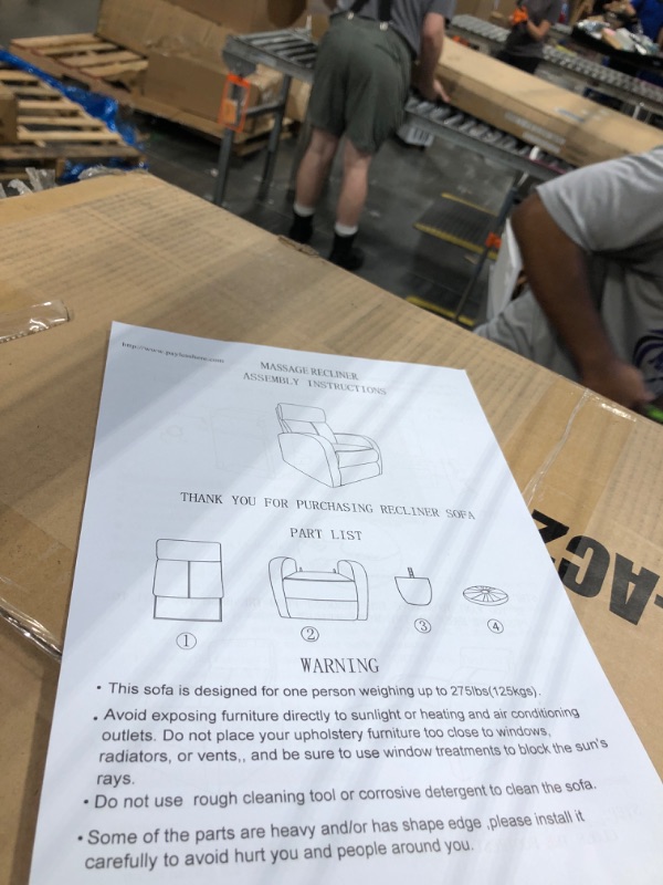 Photo 1 of ** FACTORY SEALED ** SOLD AS IS, NO REFUND/RETURN**
BestMassage Recliner Chair with 2 Point Massage Function Leather Dark Brown with Lumbar Support