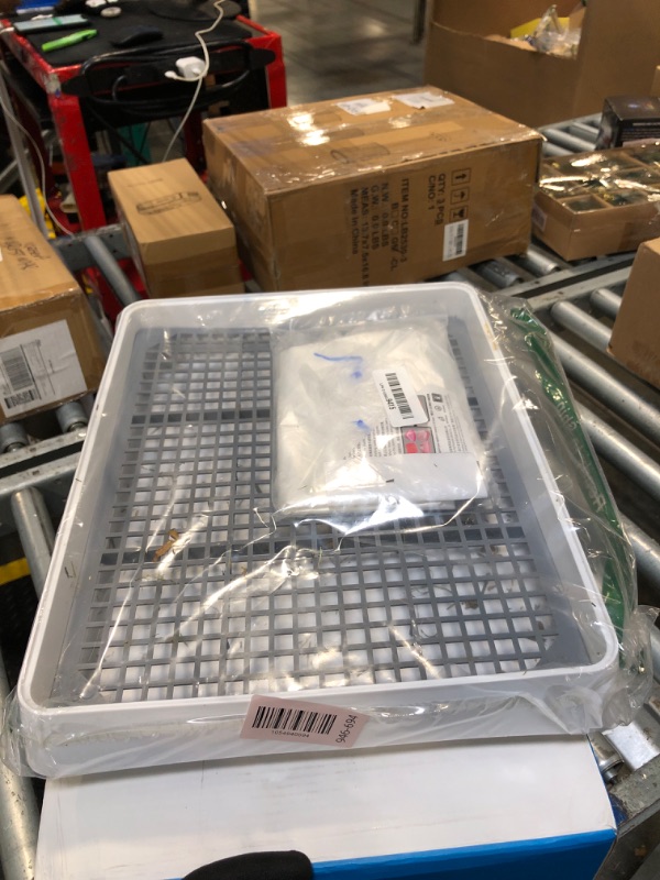 Photo 1 of ** HEAVILY USED**
MUYG Large Rabbit Litter Box for Cage,Bunny Litter Box Grate Restroom with 50 Pcs Disposable Rabbit Cage Liner Guinea Pig Litter Pan with Grate Rabbits Litter Tray Pet Toilet for Rat Ferret Hamster