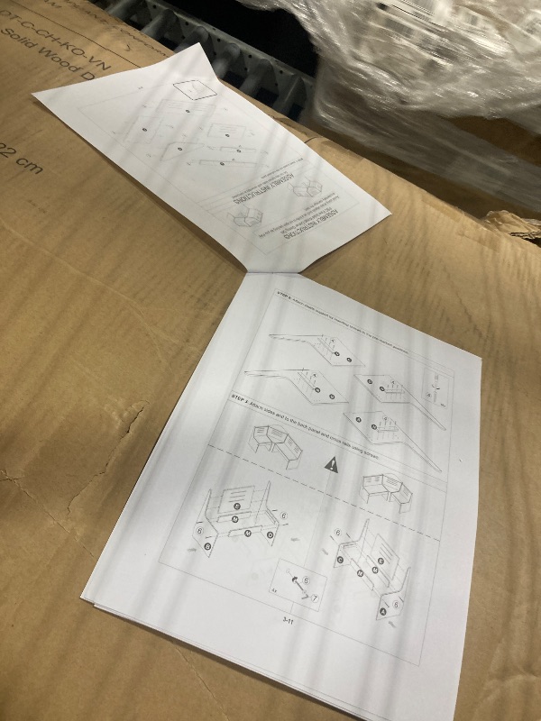 Photo 1 of ** USED** Gracava Breakfast Nook Table Set for Kitchen - Black L Shaped Bench Solid Wood Corner Bench Dining Set with Space Saving Kitchen Booth Seating for 4-6 People Dinner Room