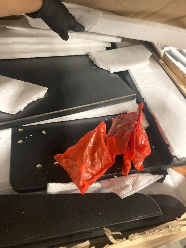 Photo 1 of ** USED** Gracava Breakfast Nook Table Set for Kitchen - Black L Shaped Bench Solid Wood Corner Bench Dining Set with Space Saving Kitchen Booth Seating for 4-6 People Dinner Room