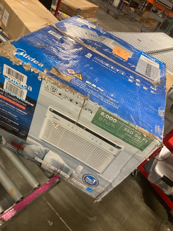Photo 1 of ** VERY USED/ MANUAL ANN ACCESORIOS INCLUDED** Midea 8,000 BTU Smart Inverter Air Conditioner Window Unit with Heat and Dehumidifier – Cools up to 350 Sq. Ft., Energy Star Rated, Quiet Operation, Electronic Controls, Remote Control, White