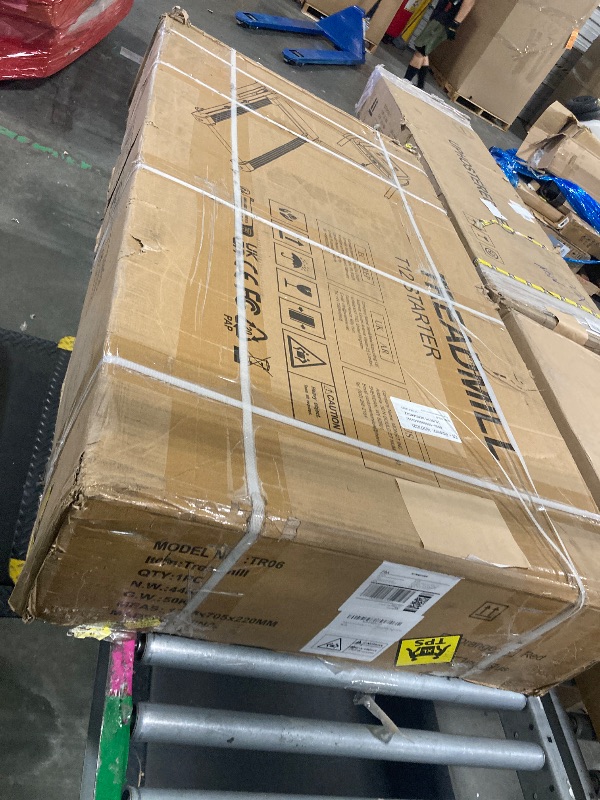 Photo 1 of *** BRAND NEW ITEM/ UNTESTED ** THERUN Incline Treadmill, 0-12% Auto Incline Treadmill for Running and Walking, 300 lbs Weight Capacity, Wide Belt,3.0HP,18" LED Screen, 2 Layers Shock-Absorbing Red
