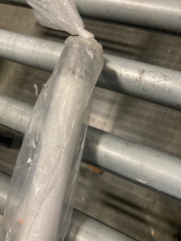 Photo 1 of ** MISSING CAP ON ONE SIDE** White Aluminum Color Guard Flag Pole 6 Ft Set with Plastic Black End Cap Tips and Fastener Strips for Color Guard Silk Flags, Standard Lightweight Practice Pole