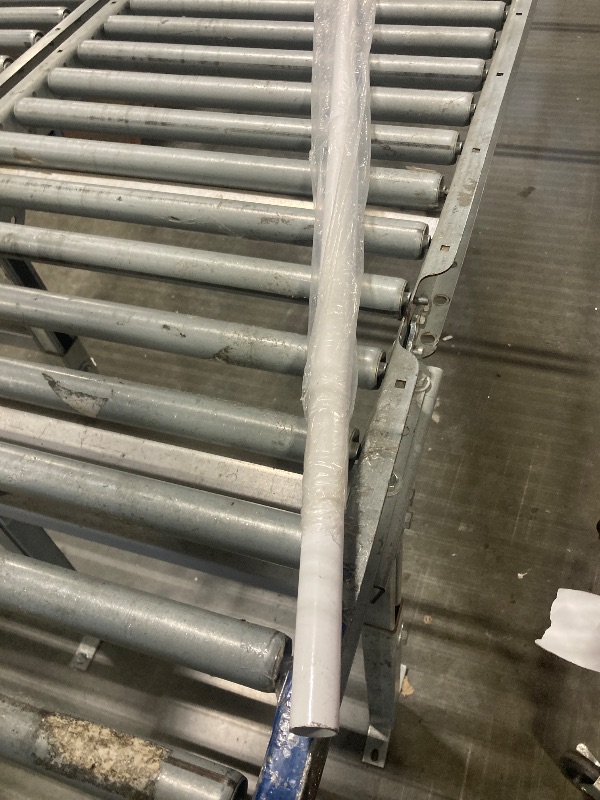 Photo 1 of ** MISSING CAP ON ONE SIDE** White Aluminum Color Guard Flag Pole 6 Ft Set with Plastic Black End Cap Tips and Fastener Strips for Color Guard Silk Flags, Standard Lightweight Practice Pole