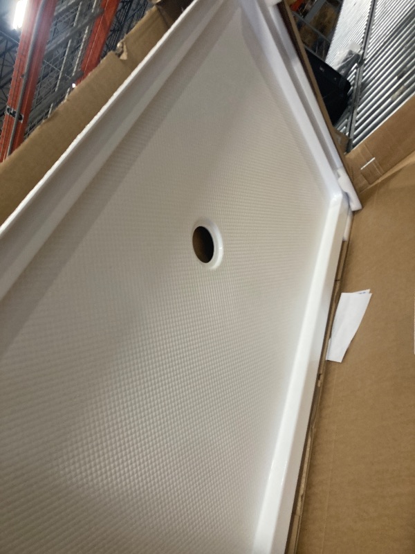 Photo 1 of ** BRAND NEW ITEM **DreamLine SlimLine 36 in. D x 60 in. W x 2 3/4 in. H Center Drain Single Threshold Shower Base in White, DLT-1136600