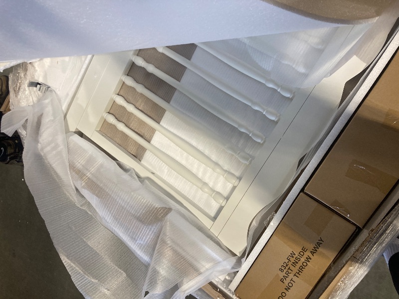 Photo 1 of ** BRAND NEW ITEM** évolur Aurora 5-in-1 Convertible Full-Size Baby Crib in Ivory Lace, GreenGuard Gold & JPMA, 3 Mattress HeightsRibbon Bow Scrollwork & Queen Anne Feet, Converts to Toddler, Day & Full-Size Bed