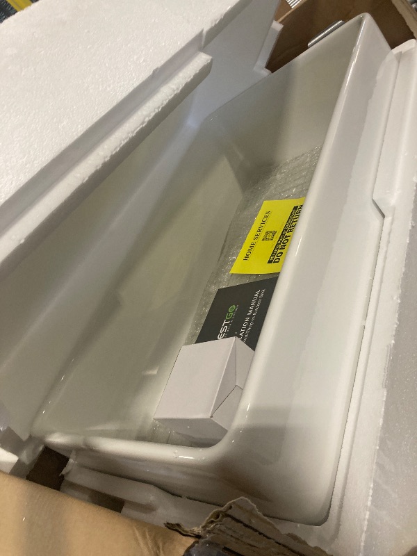 Photo 1 of ** BRAND NEW ITEM** TUKTUK White Farmhouse Sink 33 inch Fireclay Apron Front Farm House Kitchen Sink Single Bowl Deep Drop In Undermount Reversible Heavy Duty Easy to Clean Porcelain Kitchen Basin Modern Luxury Accessory