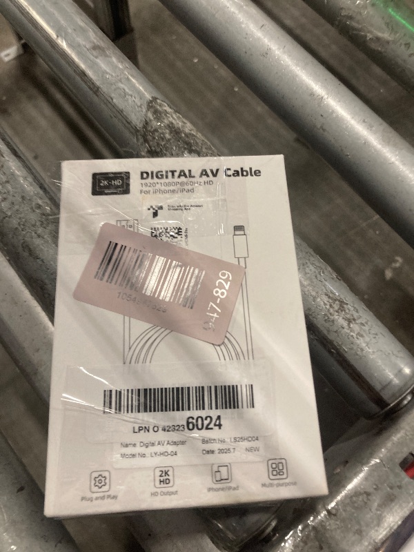 Photo 1 of [Apple MFi Certified] Lightning to HDMI Adapter for iPhone to TV, HDMI to Lightning Cable 1080P HD Digital AV Adapter Sync Video & Sound for iPhone 14 13 12 11 X SE 8 7 6, HDTV/Projector - 6.6FT