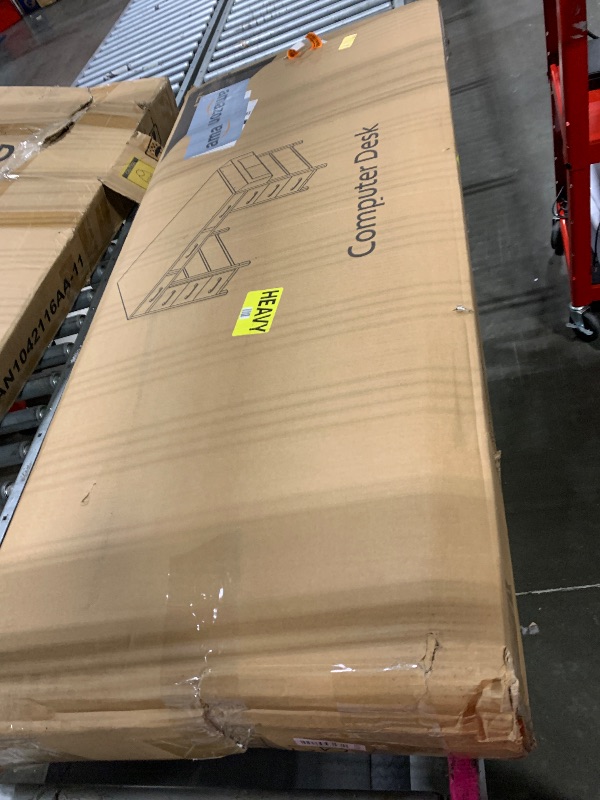 Photo 1 of ** MANUAL INCLUDED** Lufeiya 47 Inch Computer Desk with 9 Drawers, Office Desk Work Desk for Home Office, Study, Writing, Vanity Desk with Fabric Drawers on Both Sides, Large Storage, White