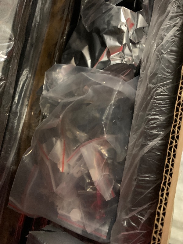 Photo 1 of **BRND NEW ITEM/ MANUAL INCLUDED**  Liians King Size Platform Bed Frame with LED Lights, Grey Upholstered Headboard with 2-Tier Storage Shelves, Charging Station, Noise Free, No Box Spring Needed, Easy Assemably