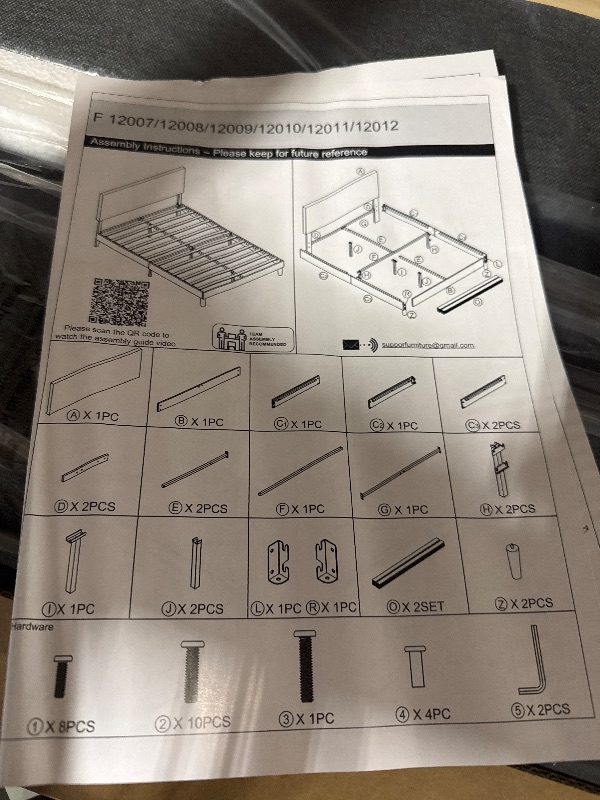 Photo 1 of ** BRAND NEW ITEM / MANUAL INCLUDED** Novilla Queen Bed Frame with Headboard, Bed Frame Queen Size with Wood Slats Support,Linen Upholstered Adjustable Headboard, No Box Spring Needed, Heavy Duty Feet, Easy Assembly, Dark Grey