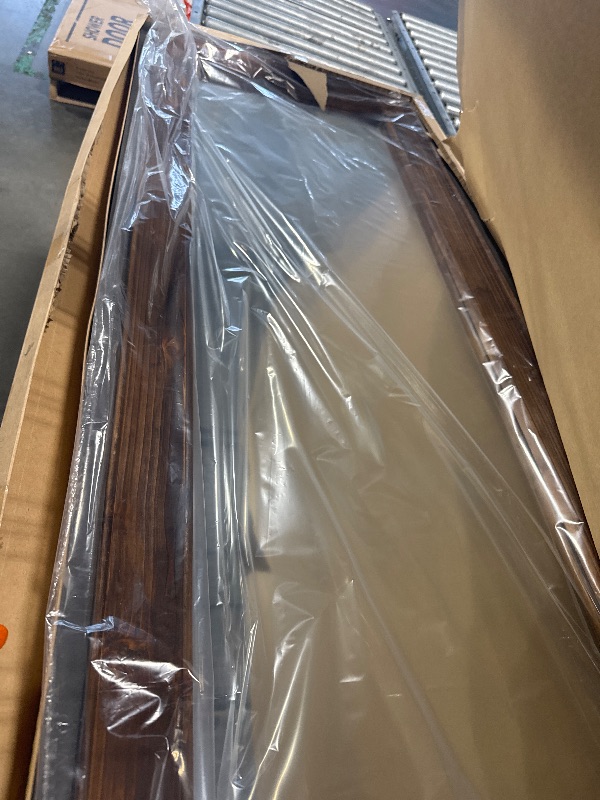 Photo 1 of ** BRAND NEW ITEM* Farmhouse Standing Mirror Full Length, 64"X21" Rustic Wood Frame Floor Mirror with Stand, Full Body Mirror for Bedroom Living Room Entryway, Hanging or Leaning Wall-Mounted, Tempered Glass, Brown