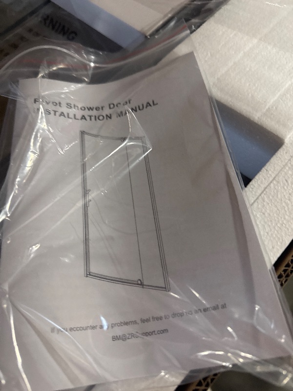 Photo 1 of ** BRAND NEW ITEM/ HARDWARE AND MANUAL INCLUDED** DELAVIN 38-42.in W x 72.in Semi-Frameless Pivot Shower Door, Adjustable Swing Glass Shower Door, Water Repellent Shower Door, Shower Glass Door with SGCC Tempered Glass, Explosion-Proof Film, Black