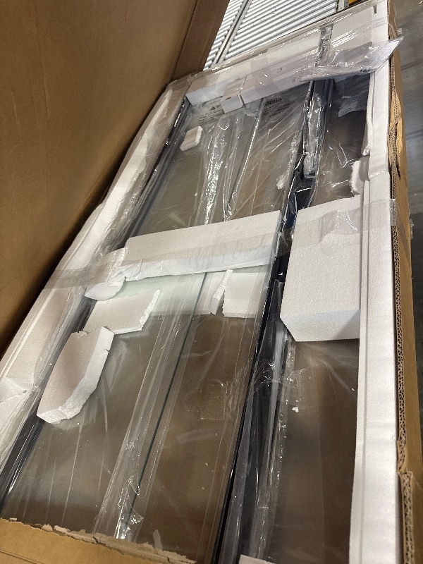 Photo 1 of ** BRAND NEW ITEM/ HARDWARE AND MANUAL INCLUDED** DELAVIN 38-42.in W x 72.in Semi-Frameless Pivot Shower Door, Adjustable Swing Glass Shower Door, Water Repellent Shower Door, Shower Glass Door with SGCC Tempered Glass, Explosion-Proof Film, Black