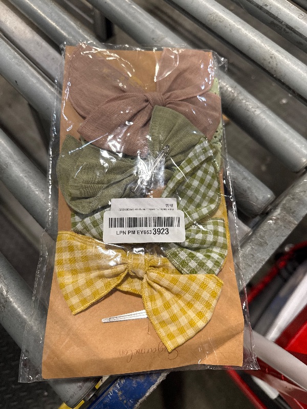 Photo 1 of ** MISSING ** Fable Bow Hair Clips Baby Girls Women Cotton Linen Hair Bow Clips Large Sailor Hair Bows Accessories Hairgrips (Avocado Blue)