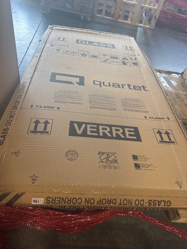 Photo 1 of ** FACTORY SEALED** Quartet Whiteboard, Glass Dry Erase Board, Magnetic, 8' x 4', Infinity Frameless Mounting, White Surface, Accessory Tray, 1 Dry Erase Marker and 2 Glass Board Magnets (G9648W-A)