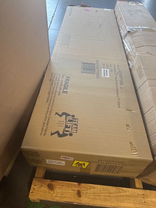 Photo 1 of ** BRAND NEW ITEM** Walker Edison Wren Classic 4 Cubby Fireplace TV Stand for TVs up to 80 Inches, 70 Inch, Black