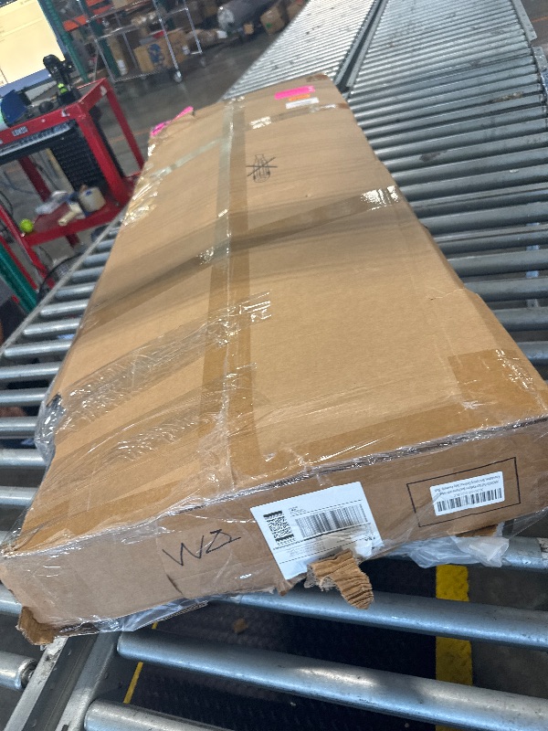 Photo 1 of ** DAMAGE MINOR DIRTY/ USED ** HAOARA Full Size Bed Frame, Full Size Platform Bed Frame with Upholstered Button Tufted Headboard, Strong Wood Slats, No Box Spring Needed, Mattress Foundation, Easy Assembly Black