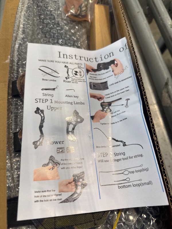 Photo 1 of ** INCLUDED MANUAL ** SinoArt 64" Takedown Recurve Bow Metal Riser 30-60Lbs Right Handed for Archery Hunting (55Lbs)