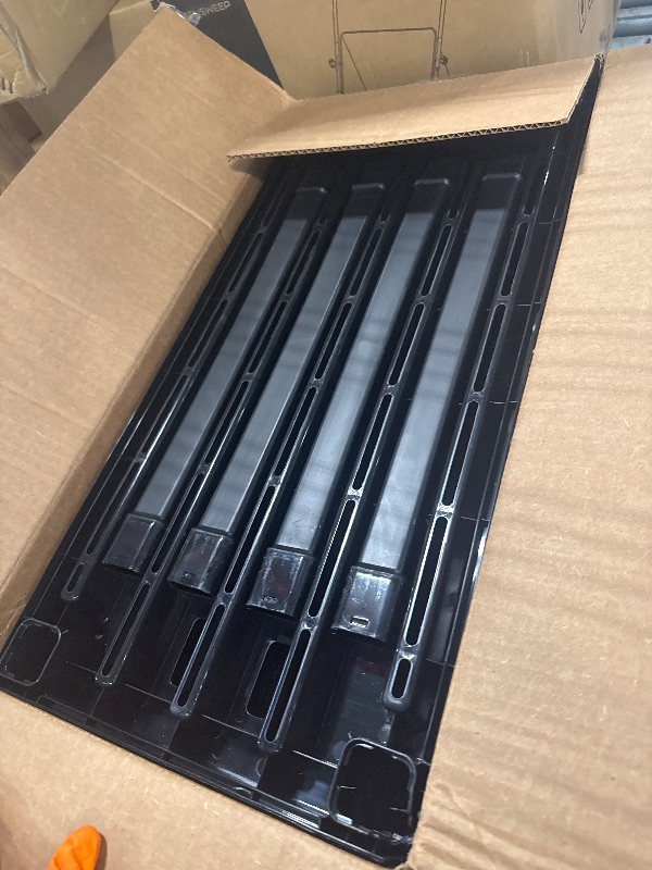 Photo 1 of ** VERY USED** IRIS USA 4-Shelf Light Duty Plastic Storage Shelves, 200lb Capacity, 48" H x 24" W x 12" D, Medium Modular Shelving Unit Storage Organizer for Bathroom, Laundry, Garage & Home, Storage Rack - Black