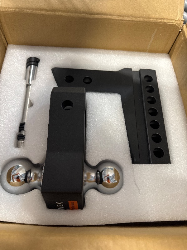 Photo 1 of ** BRAND NEW ITEM** Adjustable Trailer Hitch-Drop Hitch Fits 2.5-Inch Receiver -6" Drop/Rise Tow Hitch with 2" and 2-5/16" Tow Balls-18,500GTW with Double Anti-Theft Pins Locks, Black
