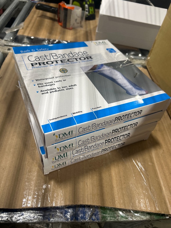 Photo 1 of ****PACKAGES OF 4****
DMI Waterproof Cast Cover, Wound Barrier & Bandage Protector, Reusable with a Watertight Seal for Showers, Baths and Pools, Fits Adult Large Leg up to 42 Inches in Length, Long Leg
