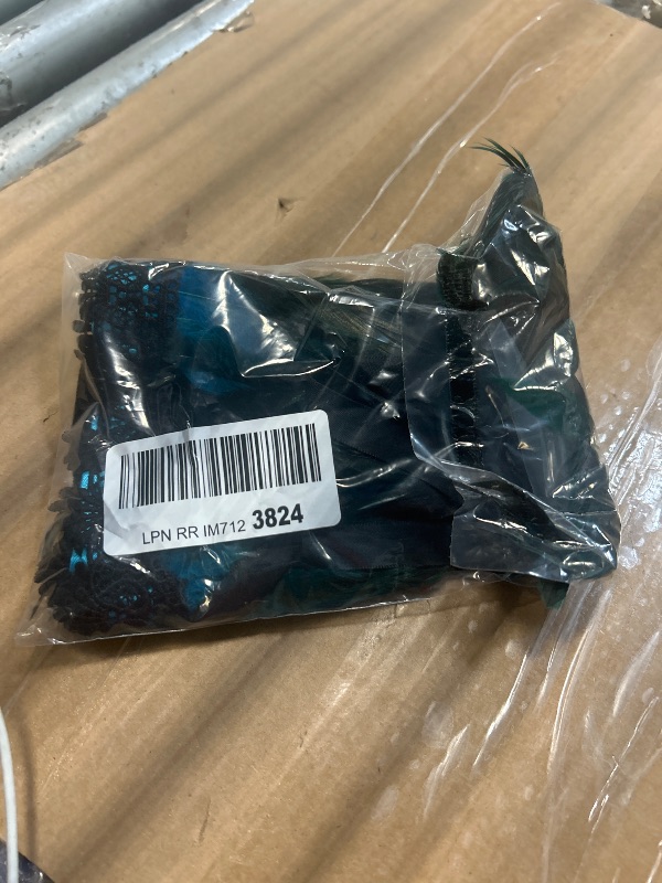 Photo 1 of **MINOR DAMAGE - USED**
ZAKIA Women's Natural Feather Shawl Cape Halloween Shrug Black Brown Poncho Collar (Blue)