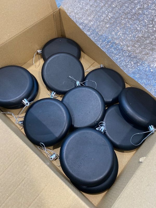 View 2 of *Missing Parts*
VioraWhite 24 Pcs 4 Inch DIY Christmas Ornaments Black Ball Ornament Xmas Plastic Matte Flat Discs Christmas Tree Hanging Ornament Decorations DIY Crafts Painting Drawing Stickers Decals